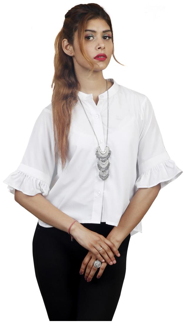 

Rajkumari dress up like a princess Women White Solid Regular Fit Shirt