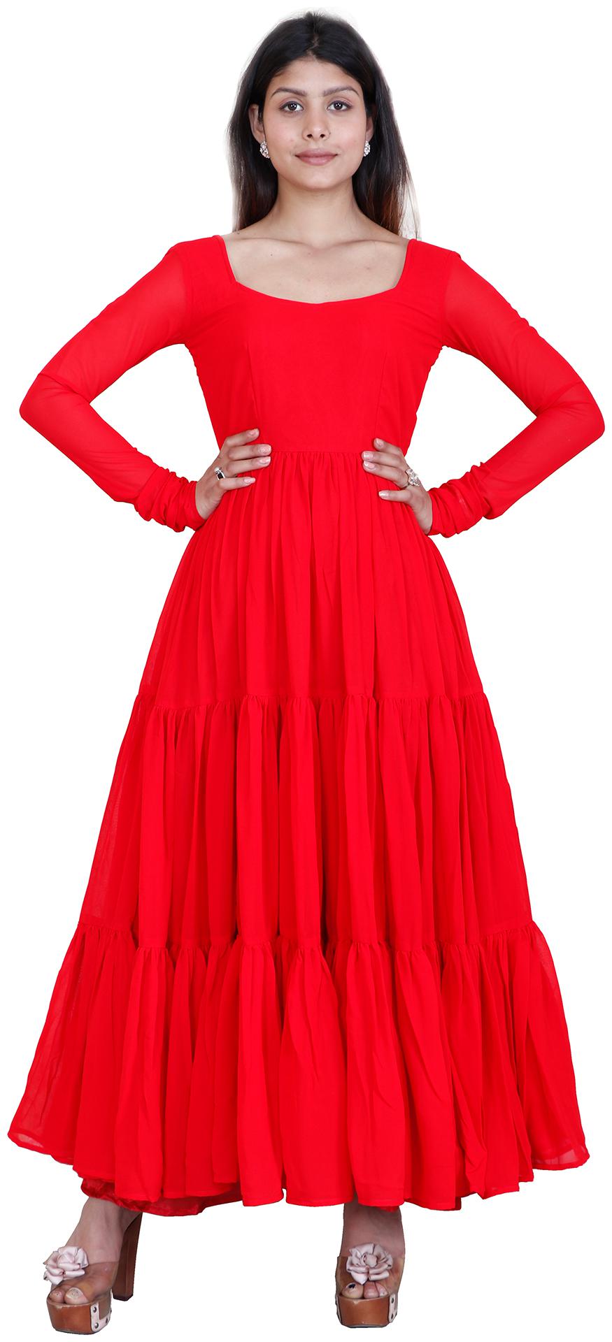 

Rajkumari dress up like a princess Red Solid Fit flare dress