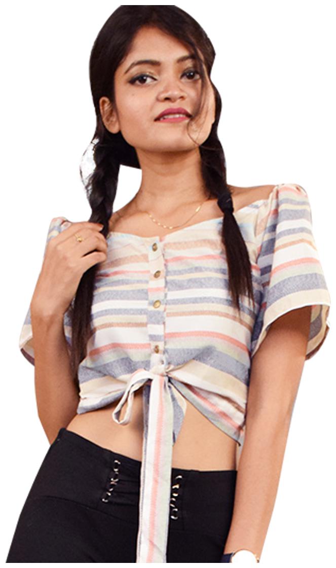 

Rajkumari dress up like a princess Women Striped Regular top - Multi