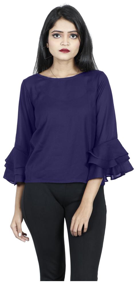 

Rajkumari dress up like a princess Women Solid A-line top - Blue