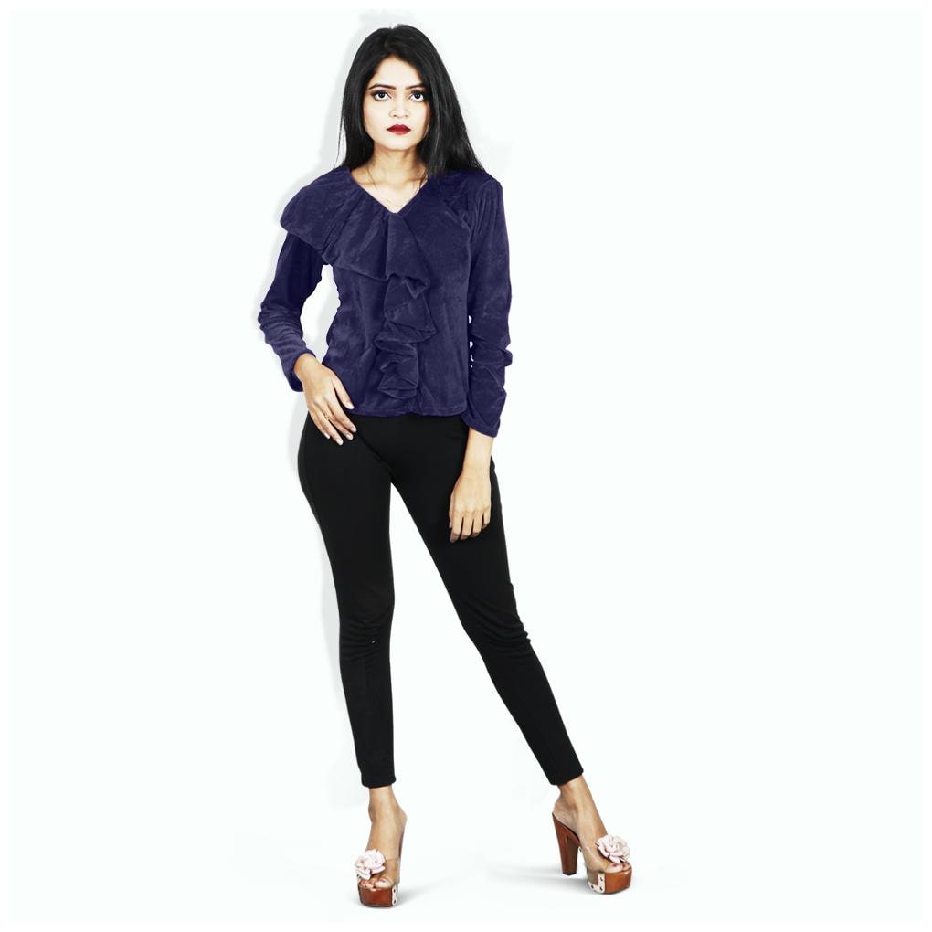 

Rajkumari dress up like a princess Women Solid A-line top - Blue