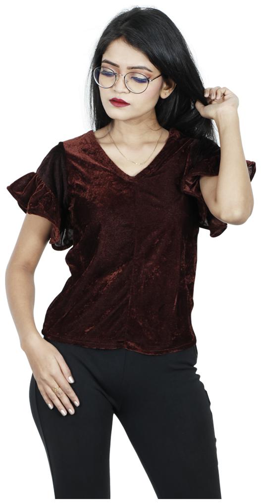 

Rajkumari dress up like a princess Women Solid A-line top - Brown