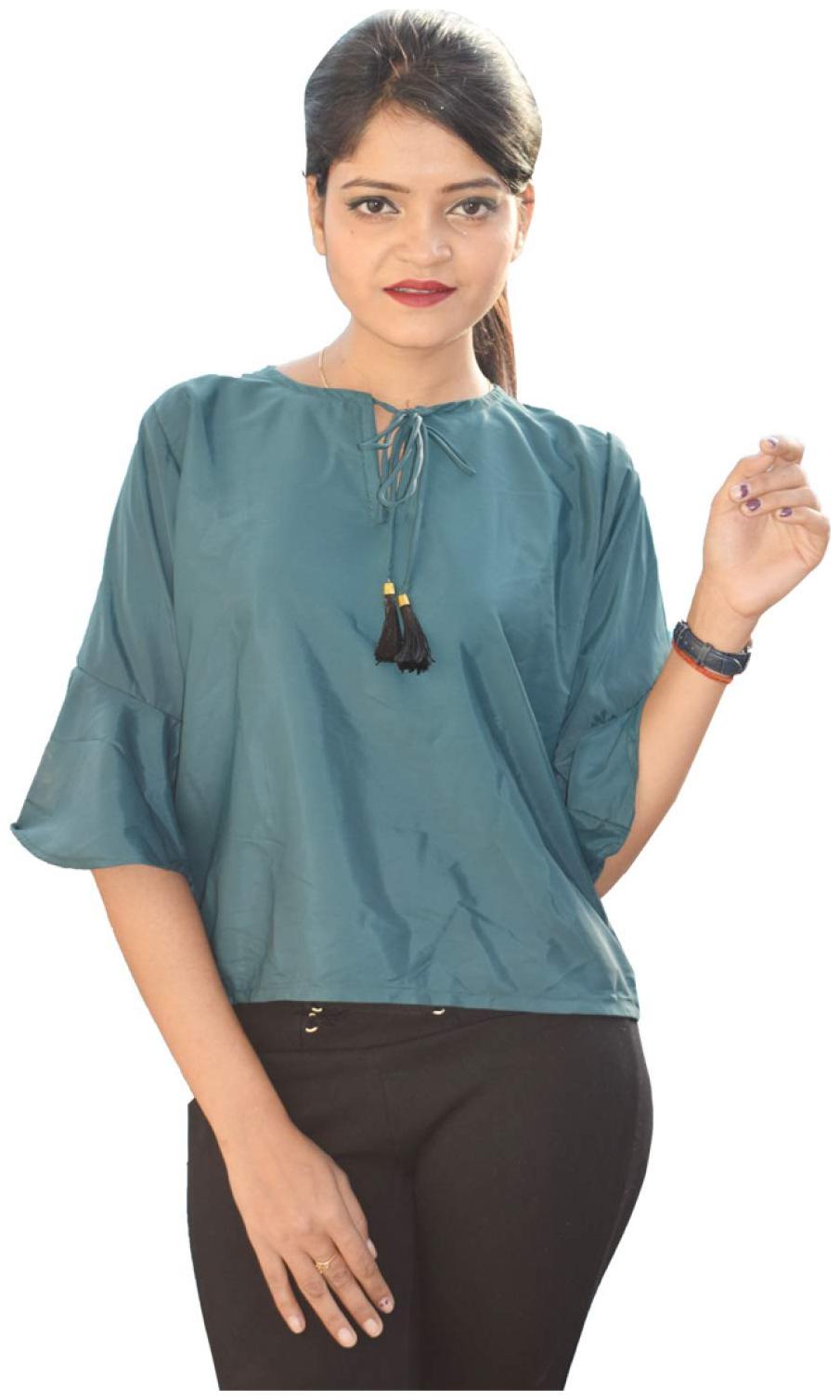 

Rajkumari dress up like a princess Women Solid Regular top - Green