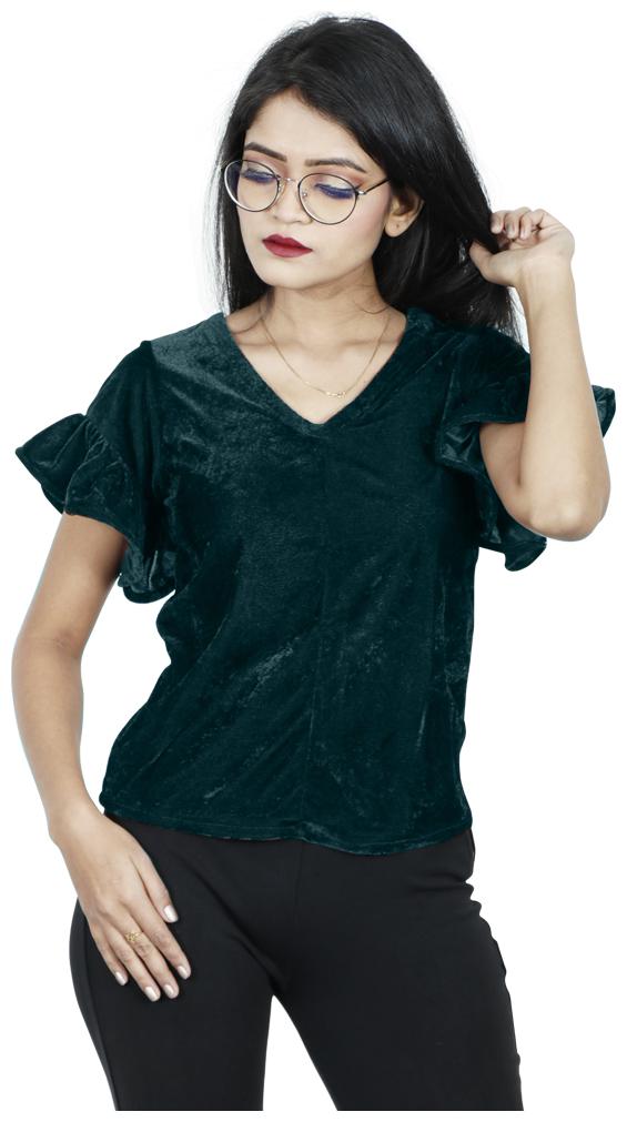 

Rajkumari dress up like a princess Women Solid A-line top - Green