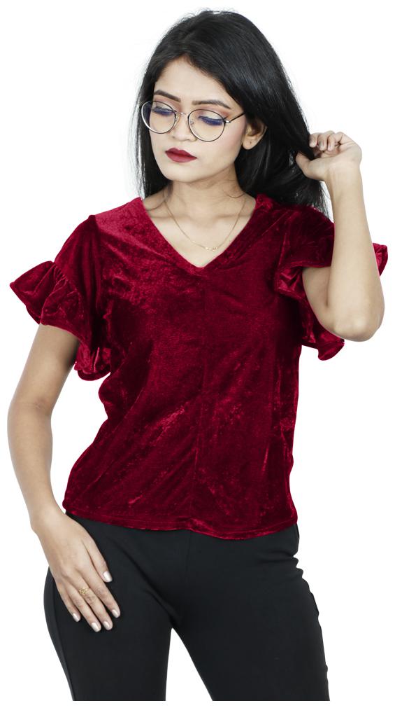 

Rajkumari dress up like a princess Women Solid A-line top - Red