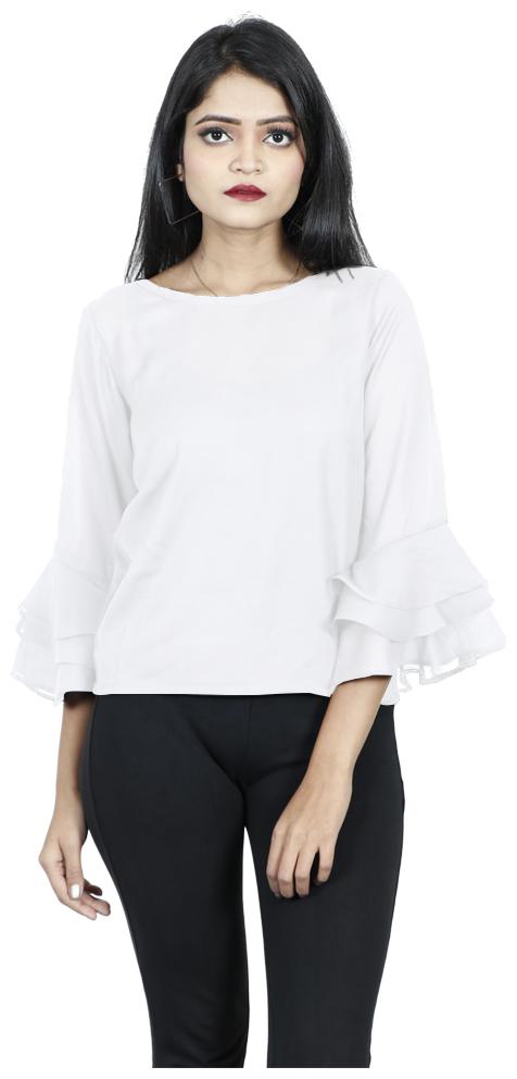 

Rajkumari dress up like a princess Women Solid A-line top - White