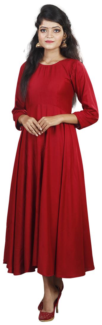 

Rajkumari dress up like a princess Rayon Women Kurti Dress Red