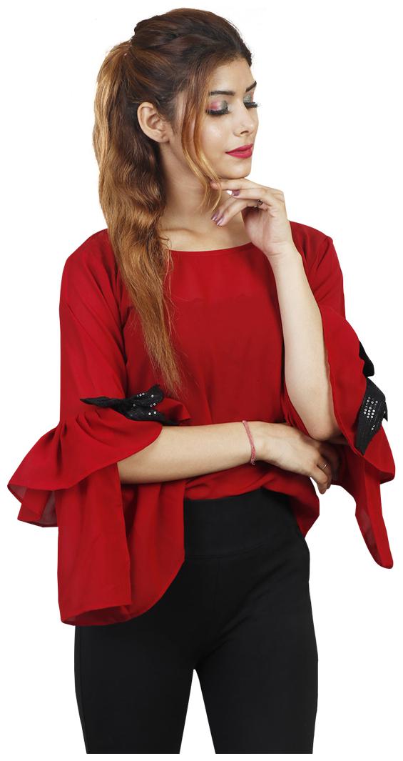 

Rajkumari dress up like a princess Women Solid Regular top - Red