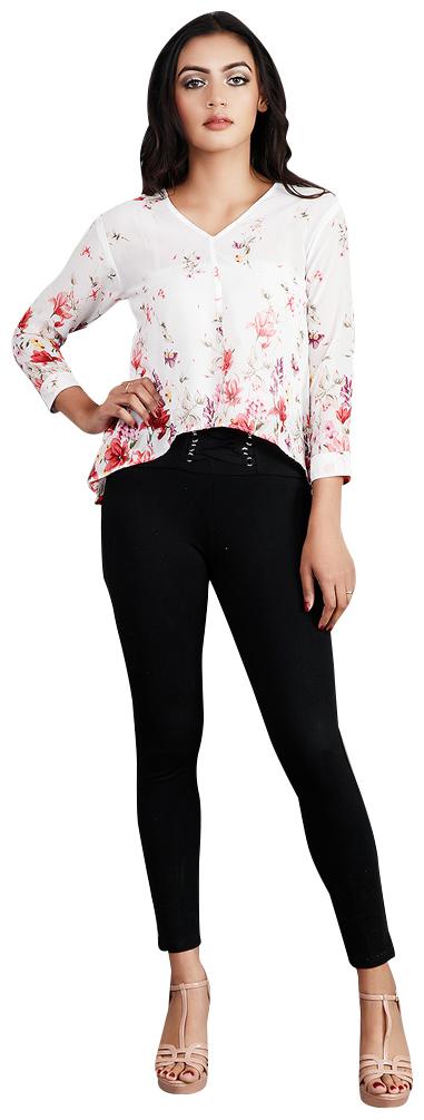 

Rajkumari dress up like a princess Women Floral Regular top - White