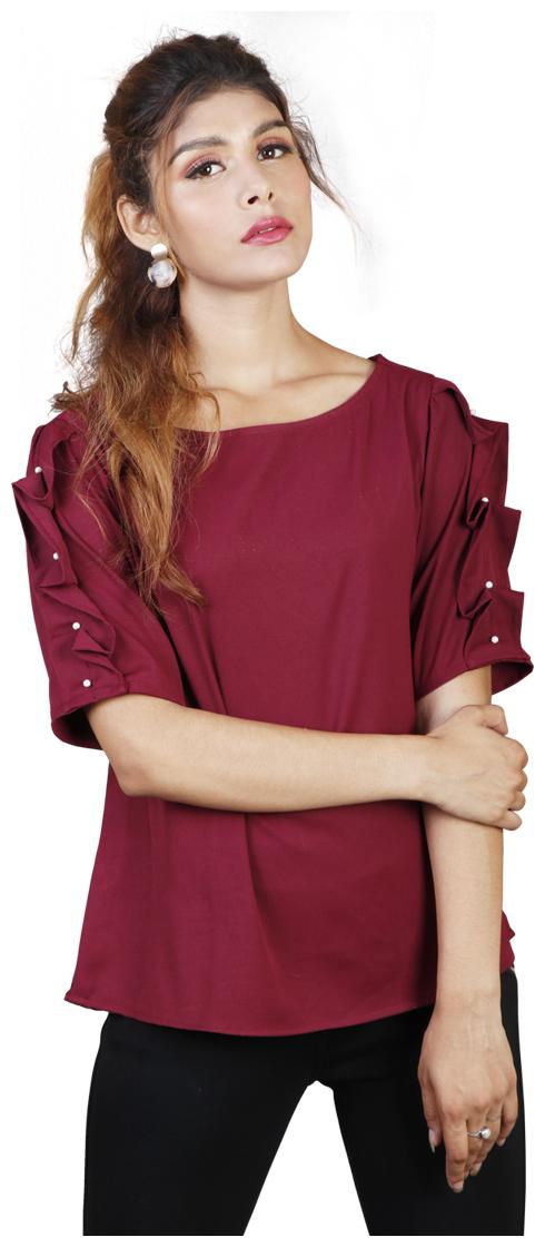 

Rajkumari dress up like a princess Women Solid Regular top - Maroon