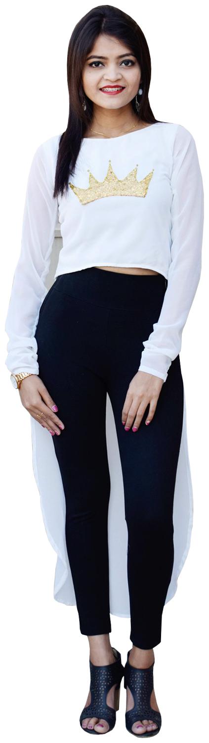 

Rajkumari dress up like a princess Women Solid Regular top - White