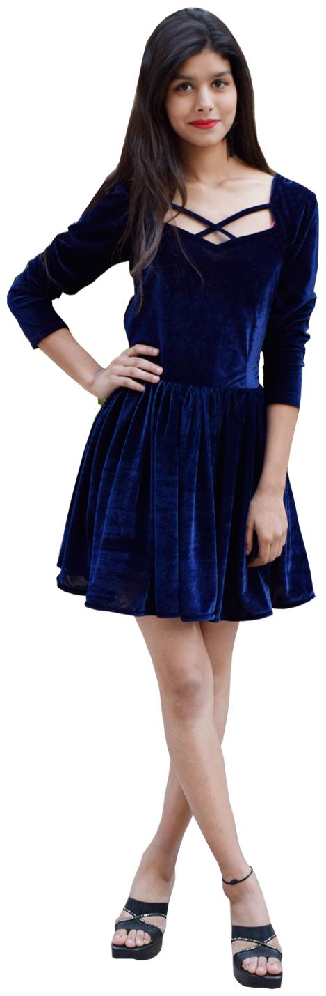 

Rajkumari dress up like a princess Blue Solid Shirt dress