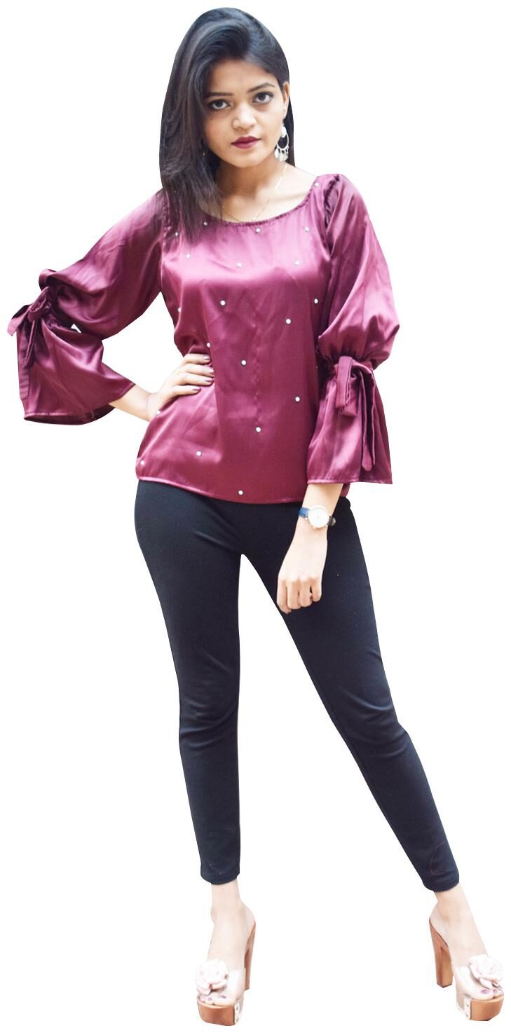 

Rajkumari dress up like a princess Women Solid A-line top - Red