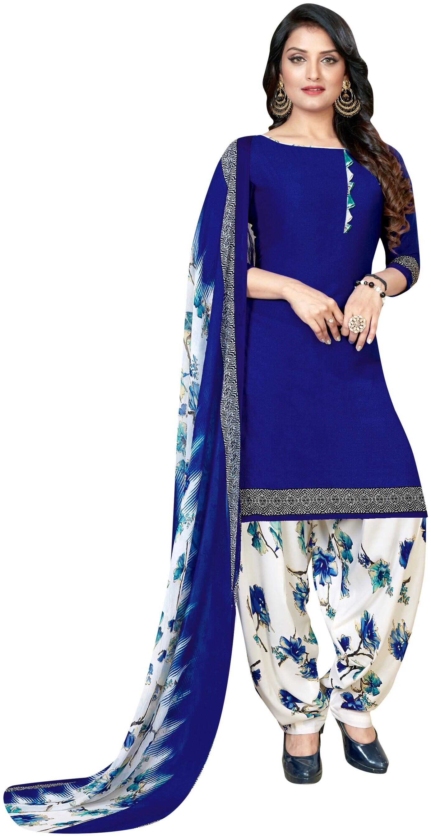 

Rajnandini Blue Unstitched Kurta with bottom dupatta With dupatta Dress Material