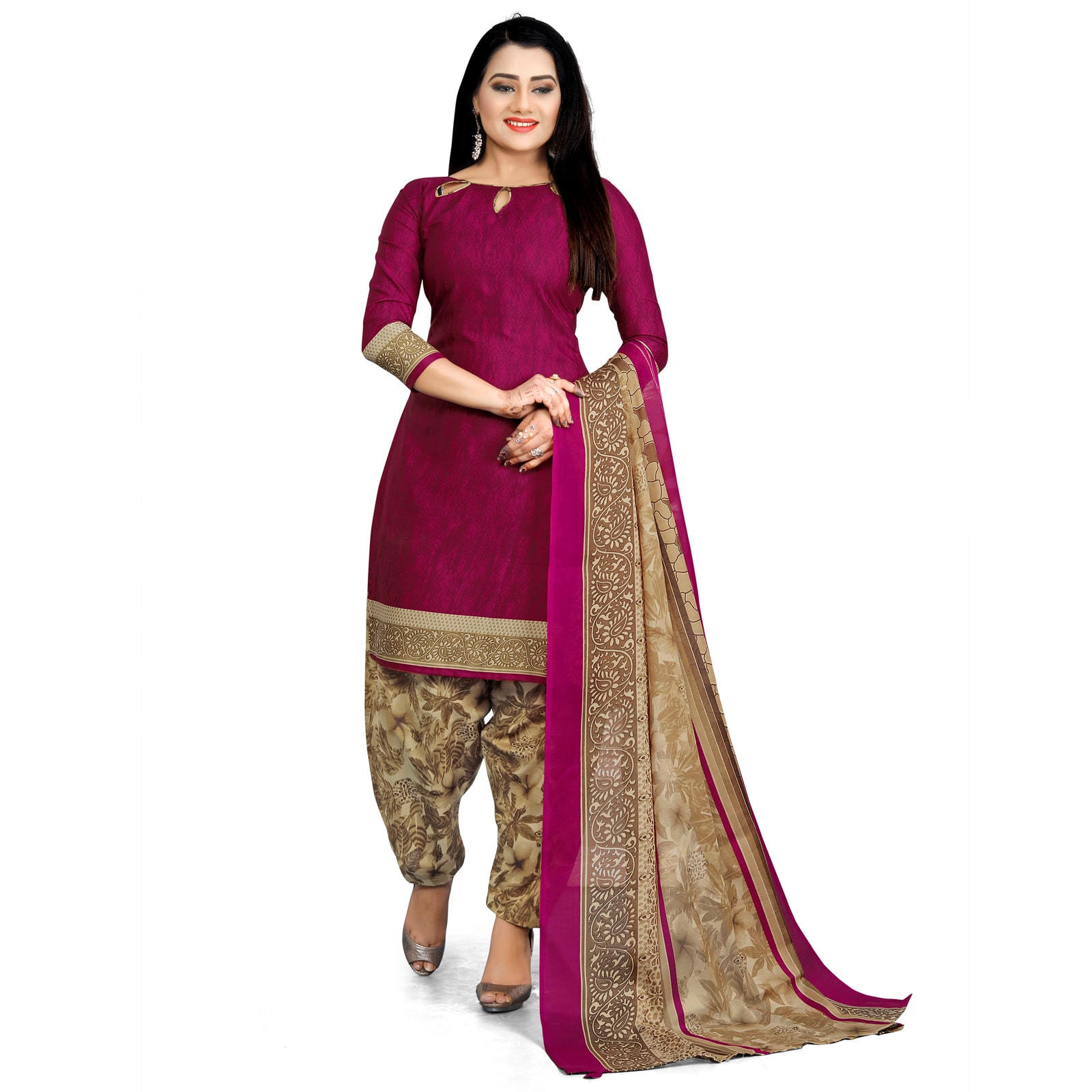 

Rajnandini Cotton Blend purple Printed Stitched Suits For Women