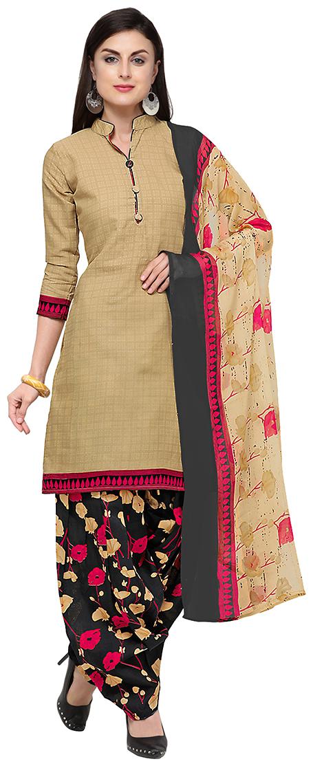 

Rajnandini Beige Unstitched Kurta with bottom dupatta With dupatta Dress Material