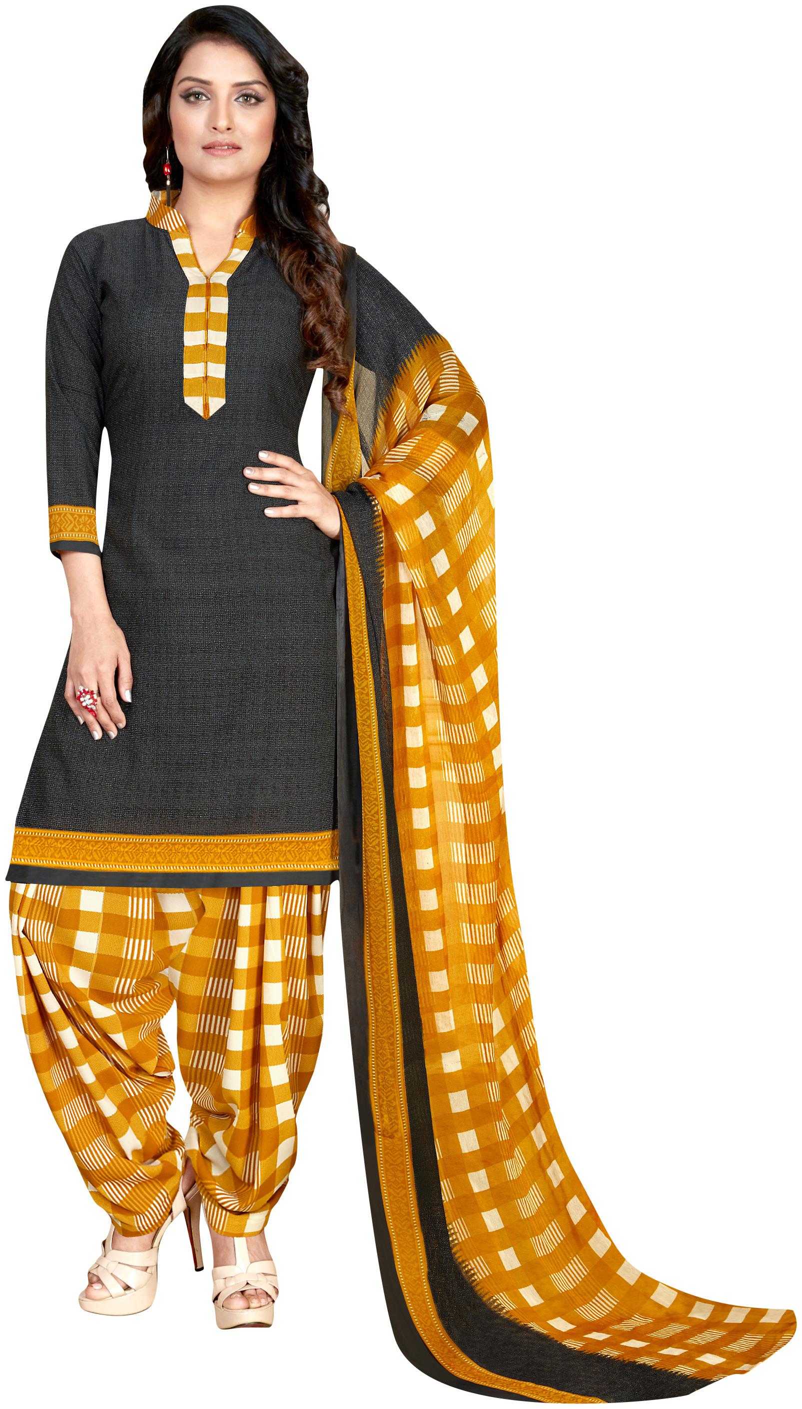 

Rajnandini Black Unstitched Kurta with bottom dupatta With dupatta Dress Material