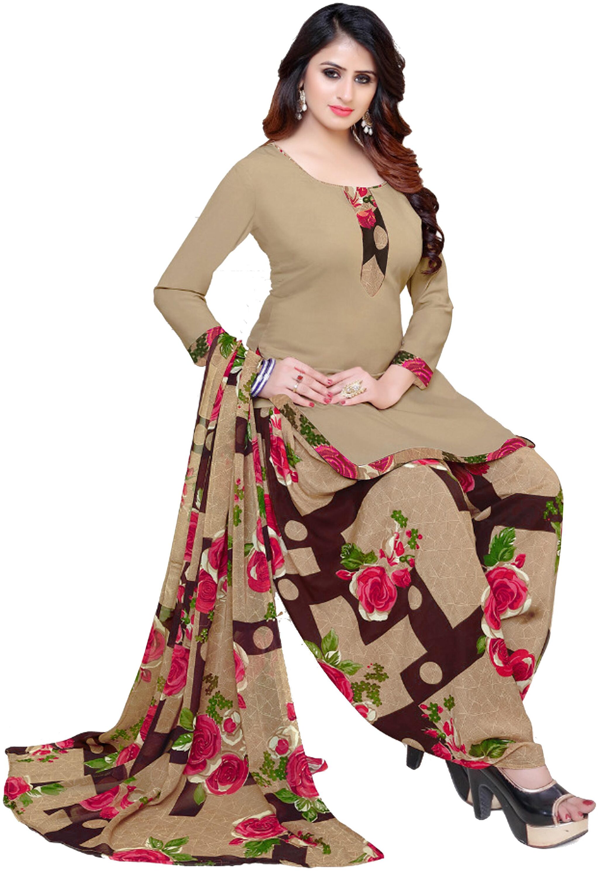 

Rajnandini Beige Unstitched Kurta with bottom dupatta With dupatta Dress Material