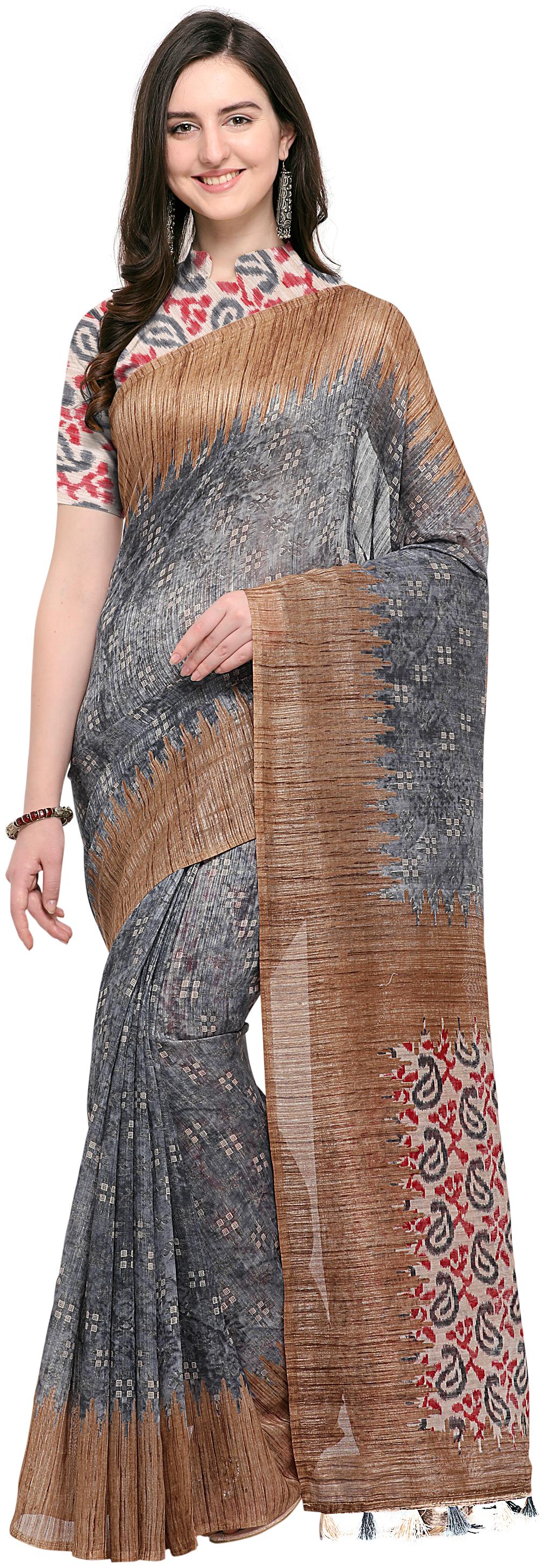 

Rajnandini Cotton Party Universal Designer Saree Grey