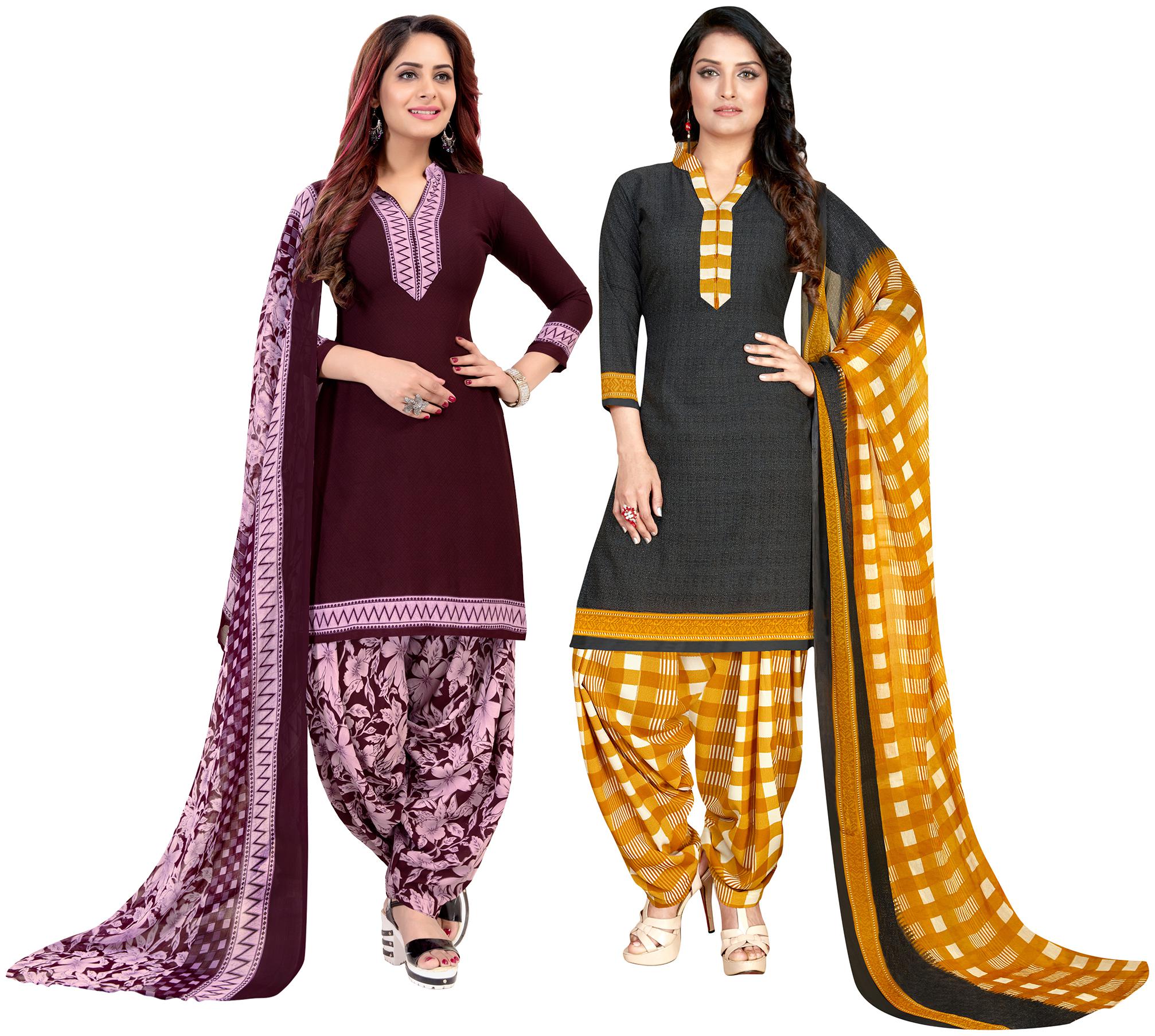

Rajnandini Purple Black Unstitched Kurta with bottom dupatta With dupatta Dress Material