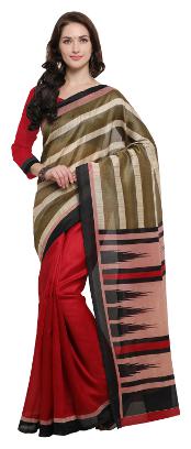 

Rajnandini Multicolor Jute Silk Printed Traditional Saree