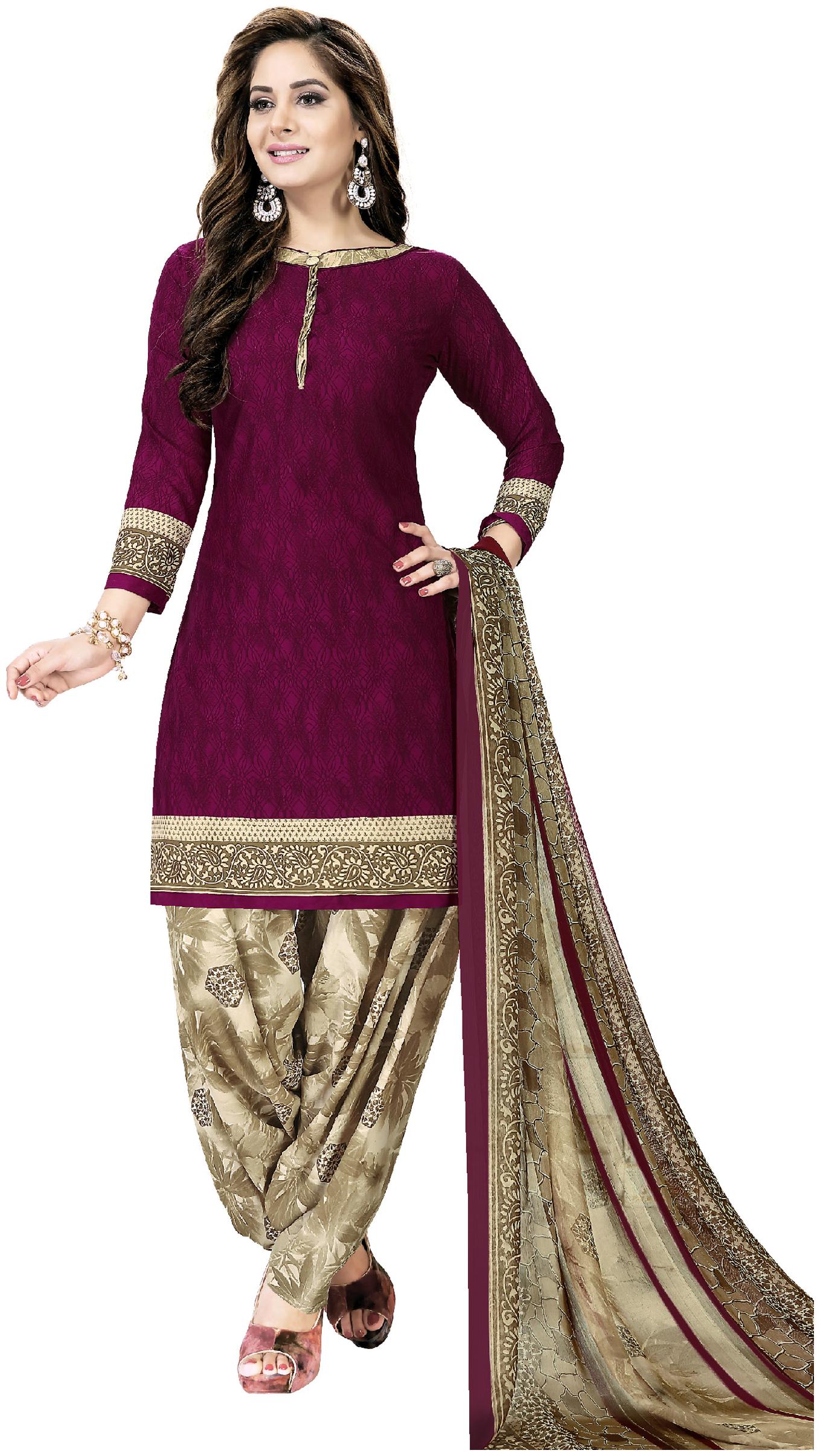 

Rajnandini Pink Unstitched Kurta with bottom dupatta With dupatta Dress Material