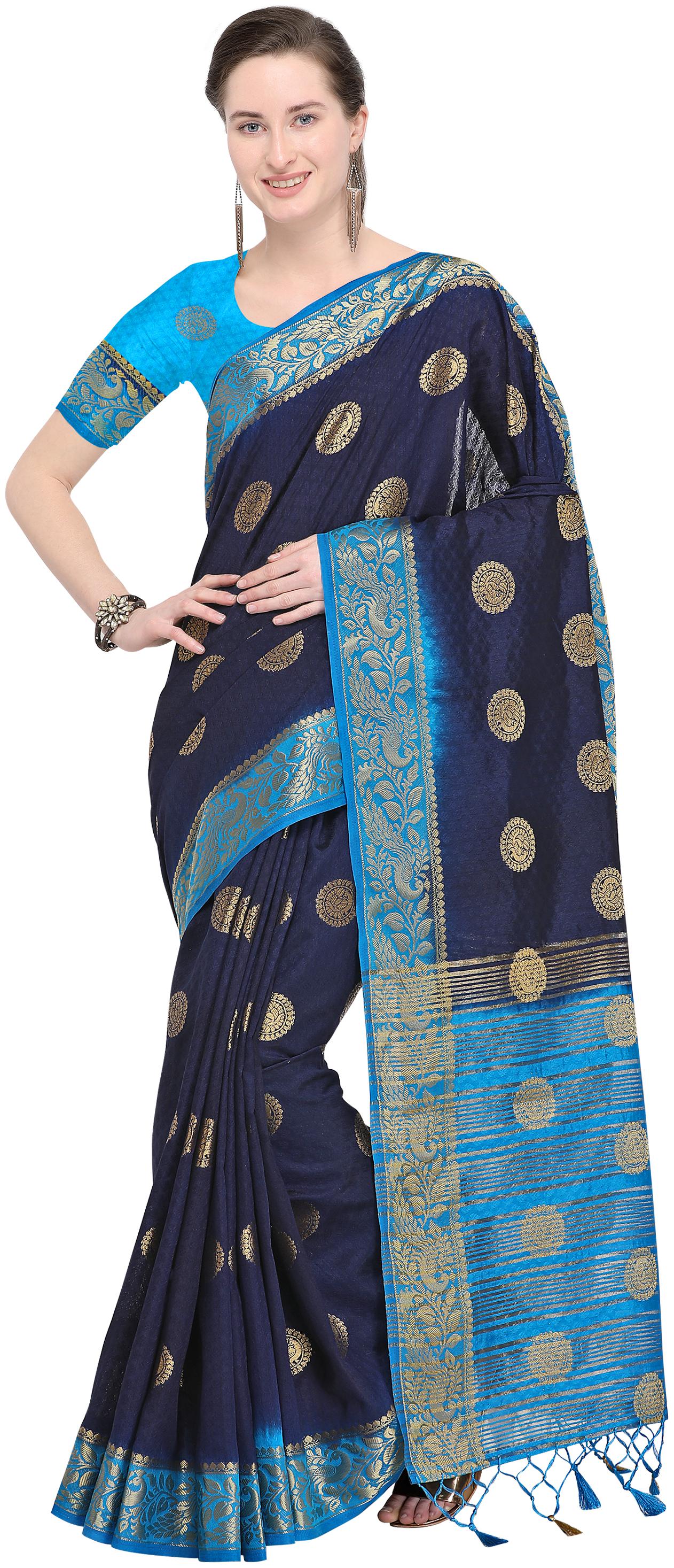 

Rajnandini Silk Party Universal Designer Saree Blue