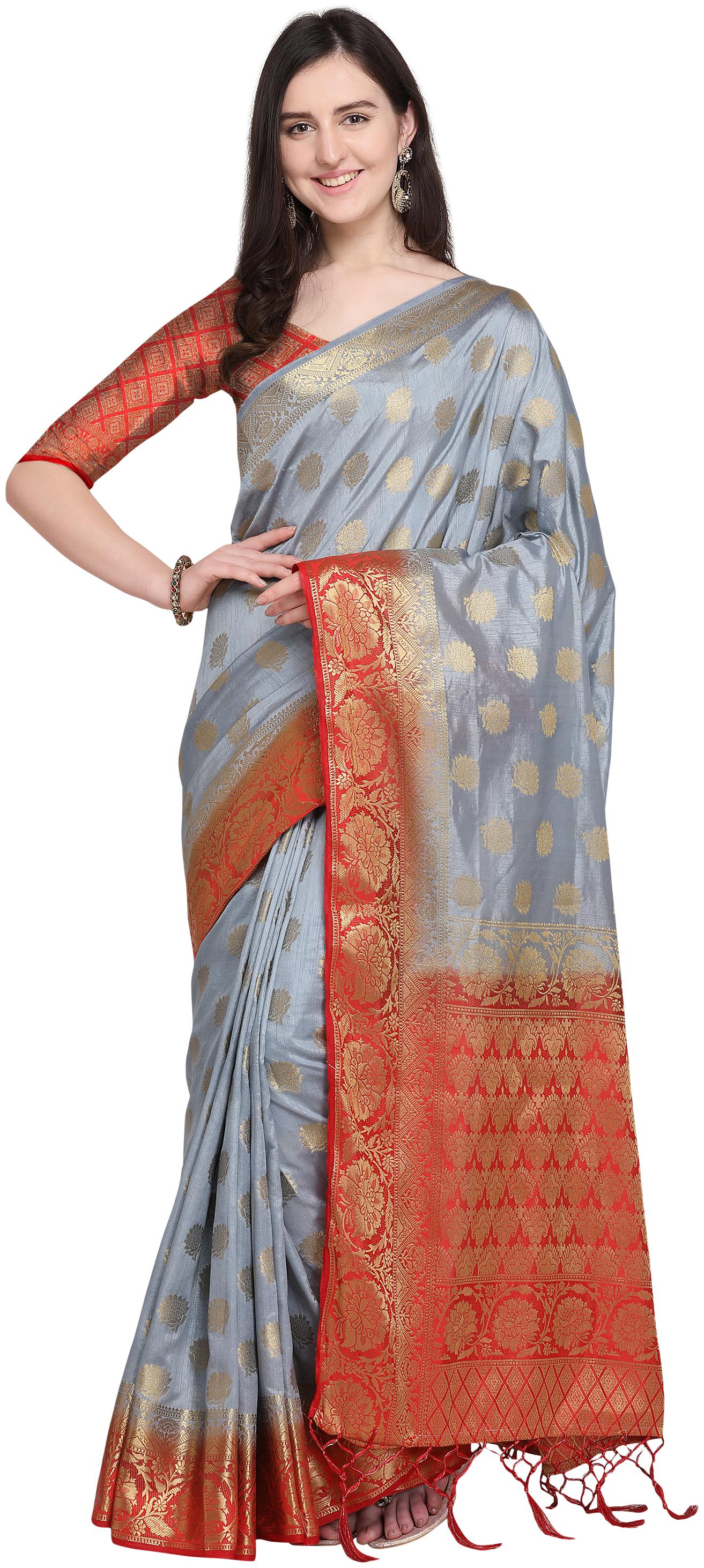 

Rajnandini Silk Party Universal Designer Saree Grey