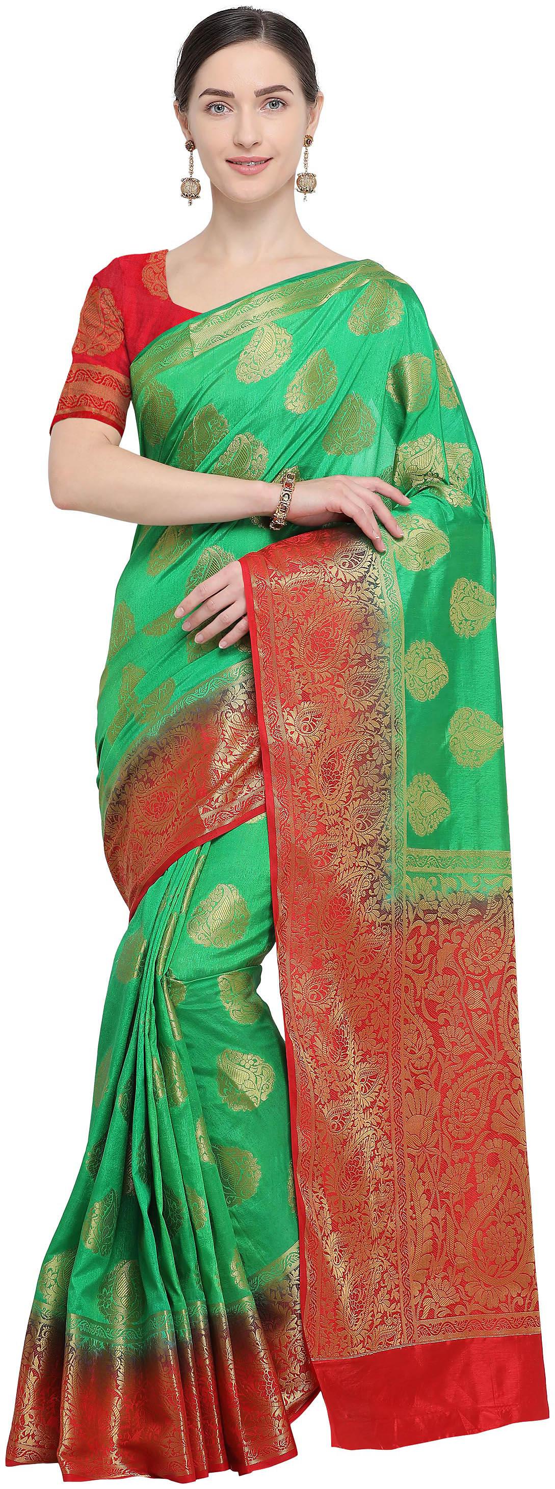 

Rajnandini Silk Party Universal Designer Saree Green