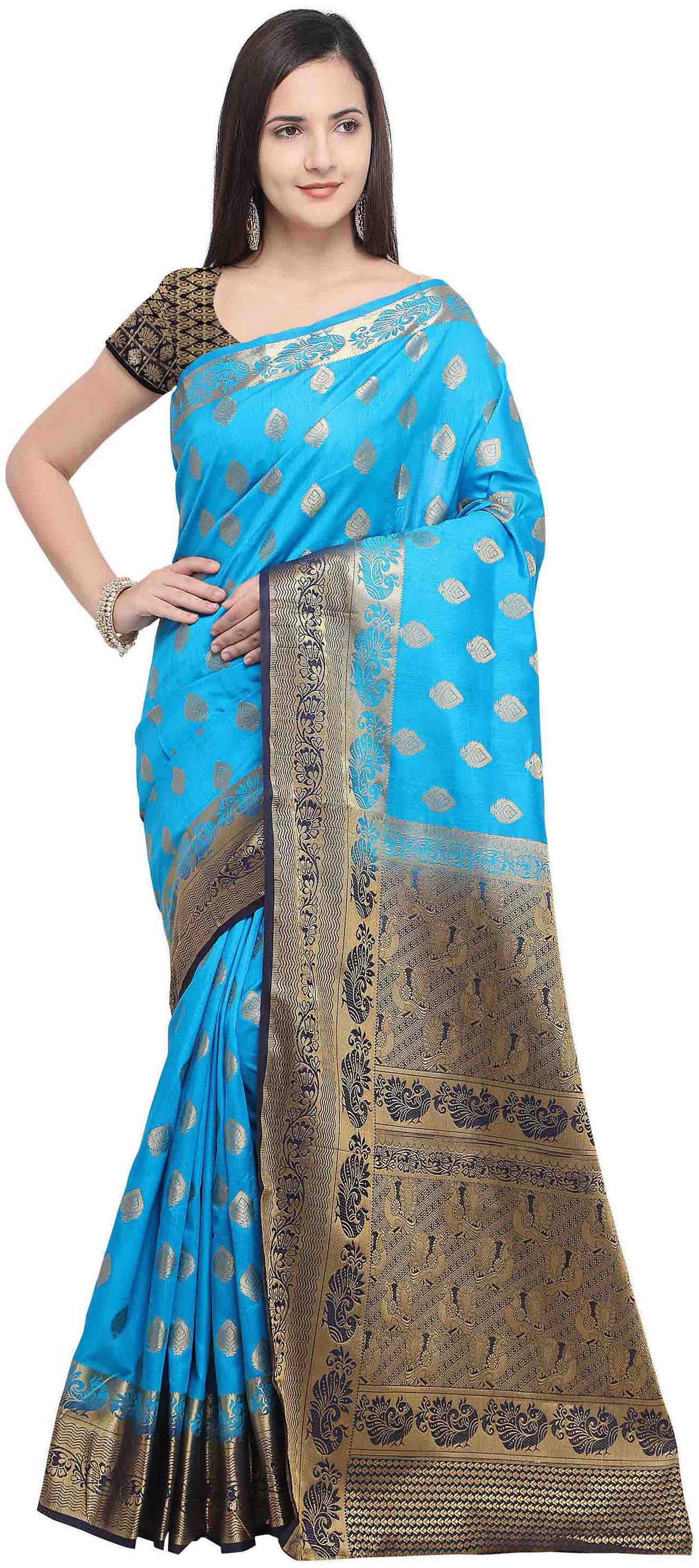 

Rajnandini Silk Party Universal Designer Saree Blue