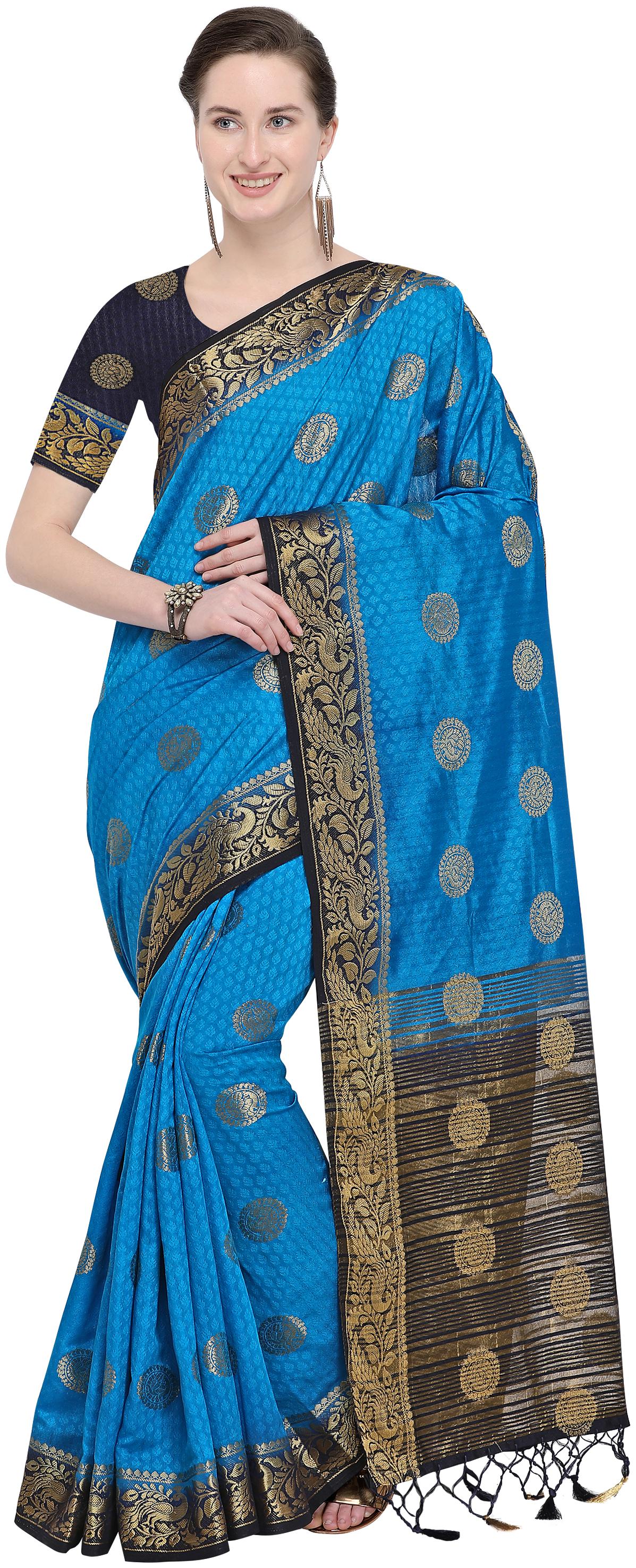 

Rajnandini Silk Party Universal Designer Saree Blue