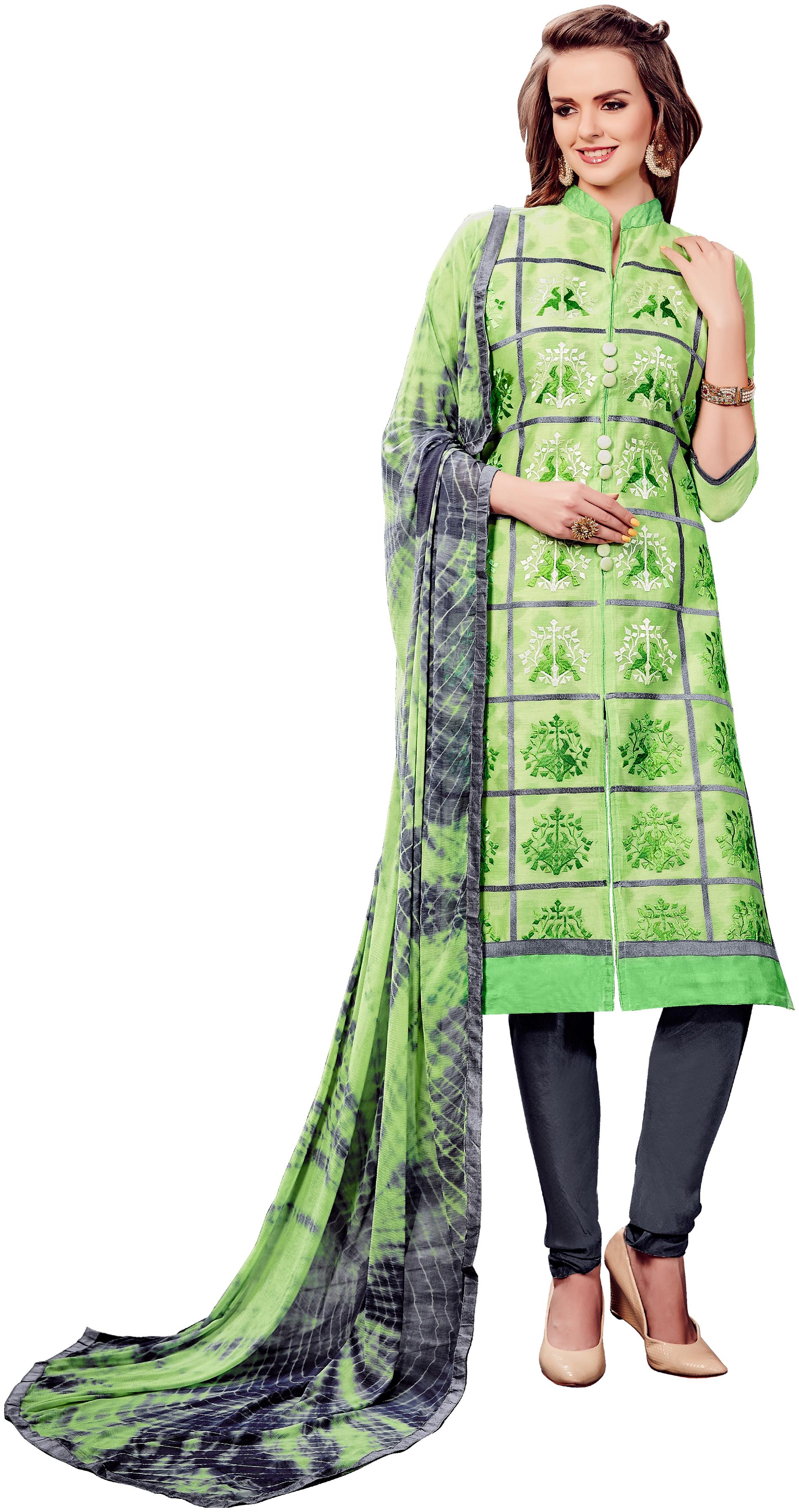 

Rajnandini Women Cotton Dress Material Green color