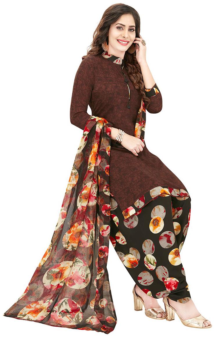 

Rajnandini Brown Unstitched Kurta with bottom dupatta With dupatta Dress Material