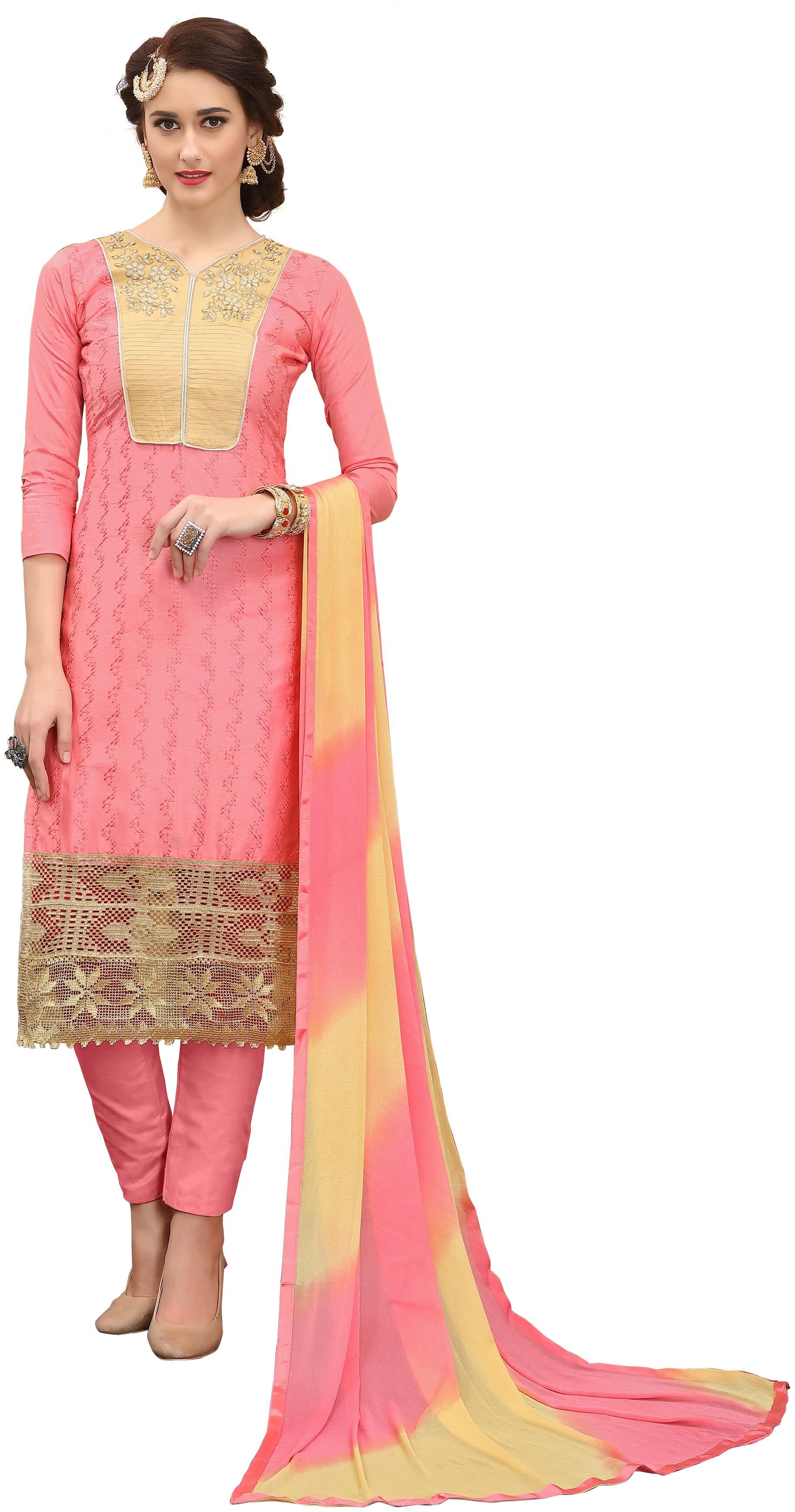 

Rajnandini Women Cotton Dress Material Pink color