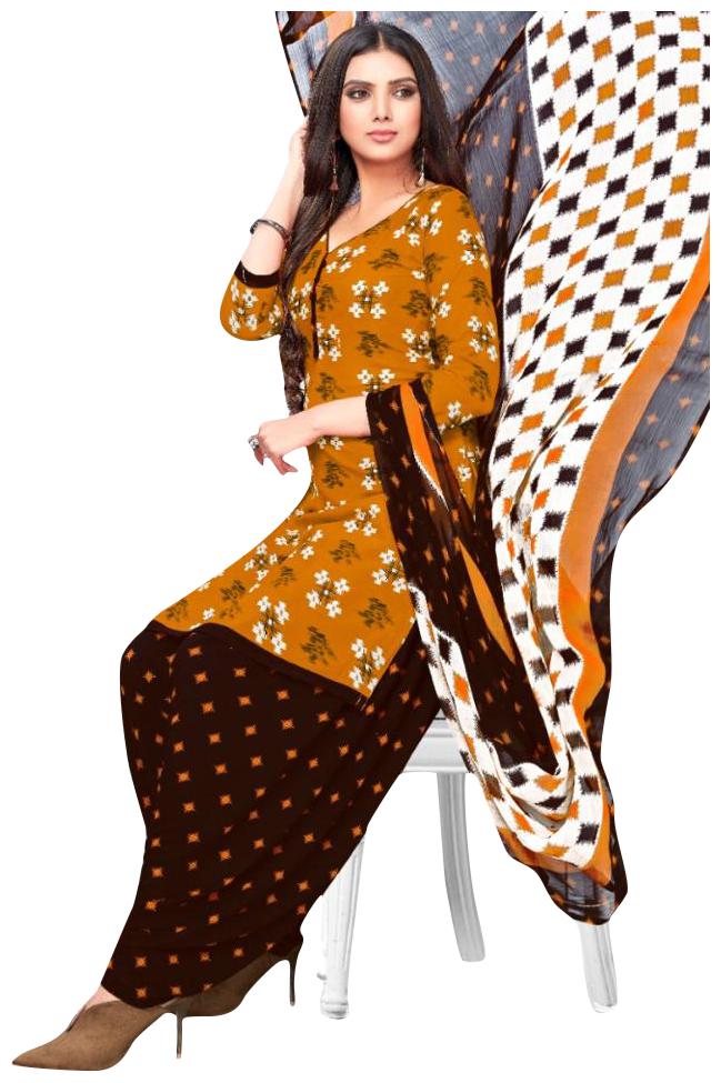 

Rajnandini Yellow Unstitched Kurta with bottom dupatta With dupatta Dress Material