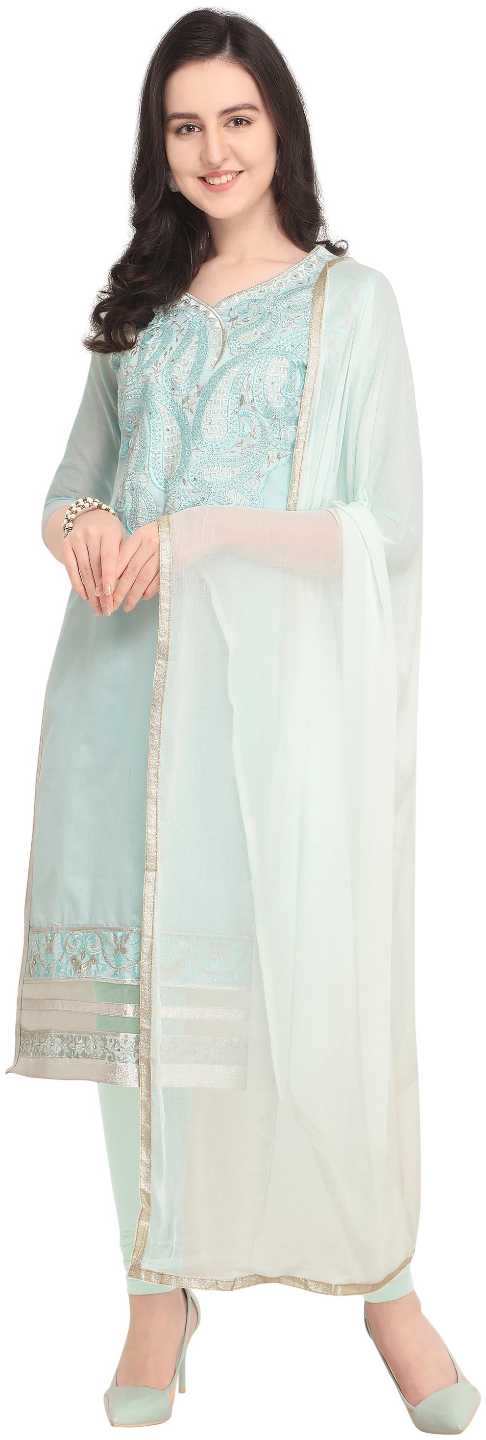 

Rajnandini Women Cotton Unstitched Dress Material Blue color