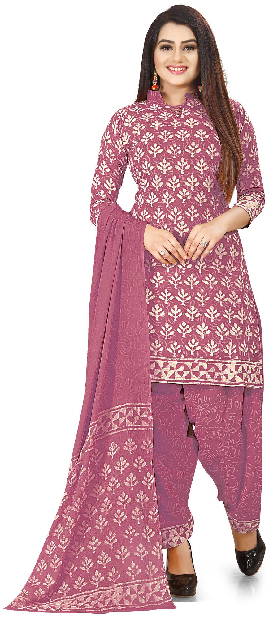 

Rajnandini Pink Unstitched Kurta with bottom dupatta With dupatta Dress Material