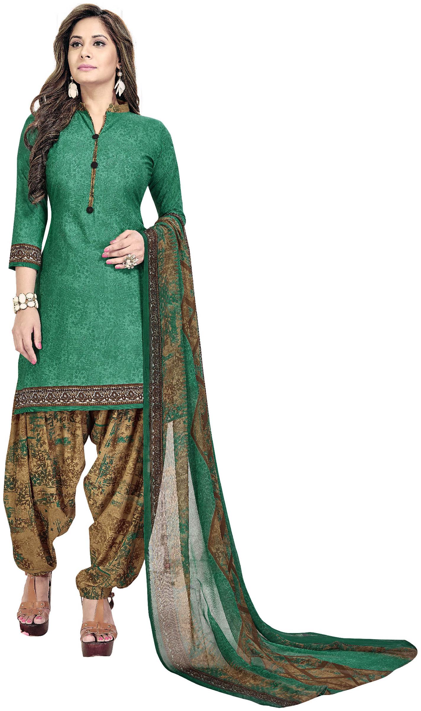 

Rajnandini Women Crepe Unstitched Dress Material Green color