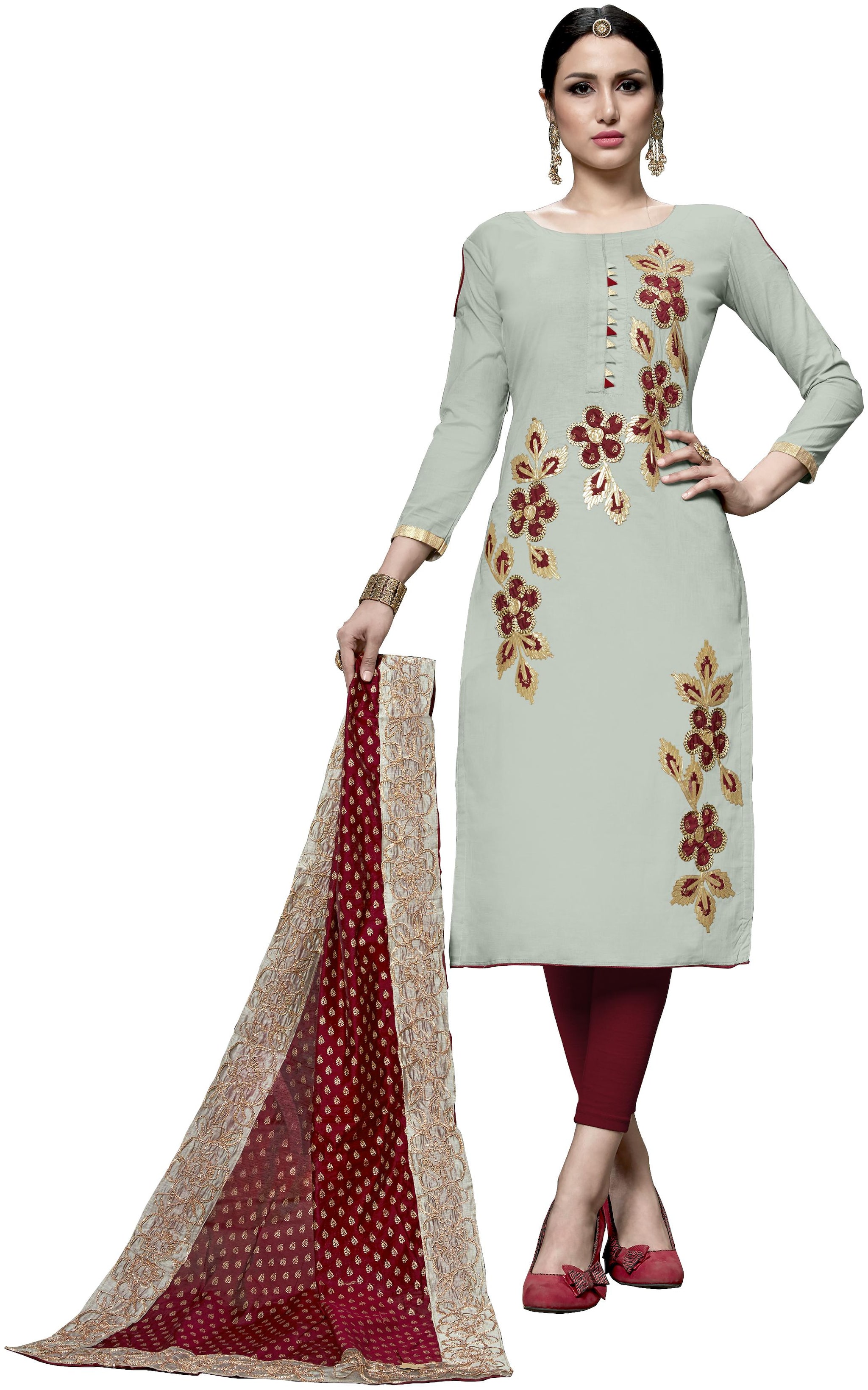 

Rajnandini Women Cotton Unstitched Dress Material Grey color