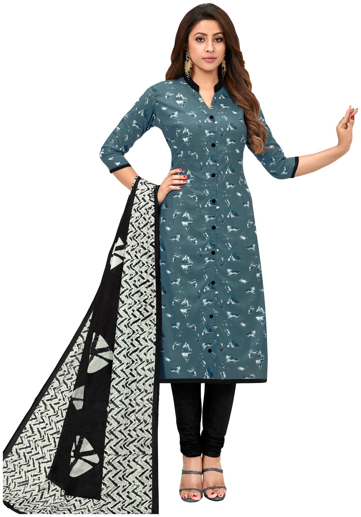 

Rajnandini Blue Unstitched Kurta with bottom dupatta With dupatta Dress Material