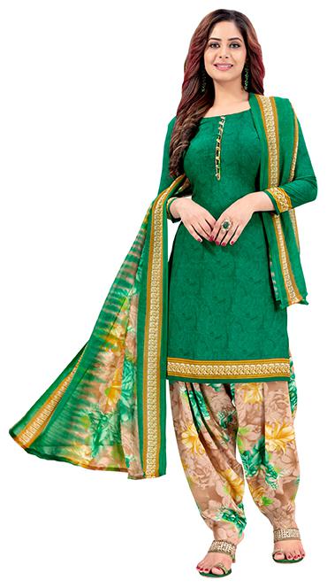 

Rajnandini Women Crepe Dress Material Green color