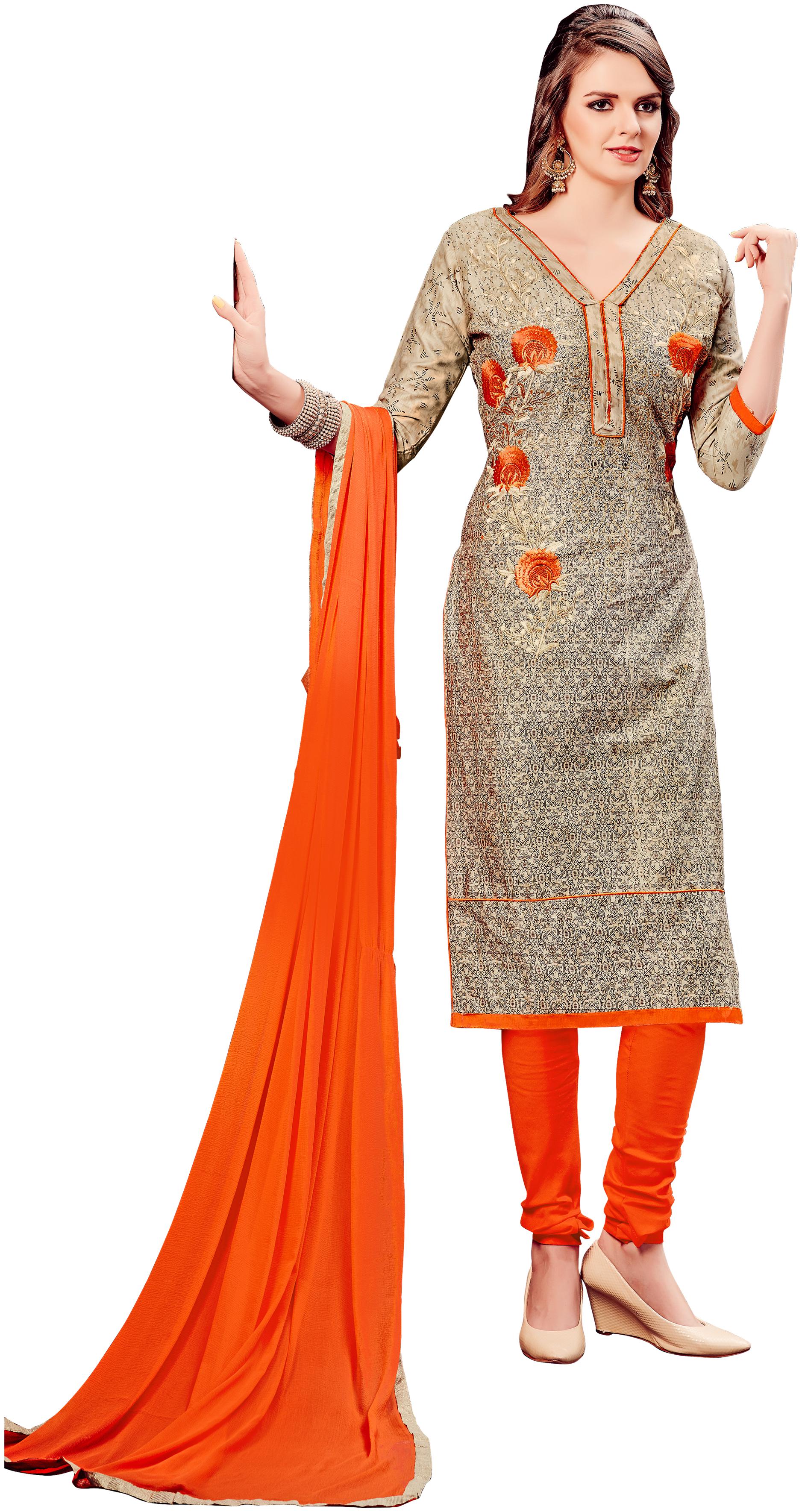 

Rajnandini Women Cotton Dress Material Beige color
