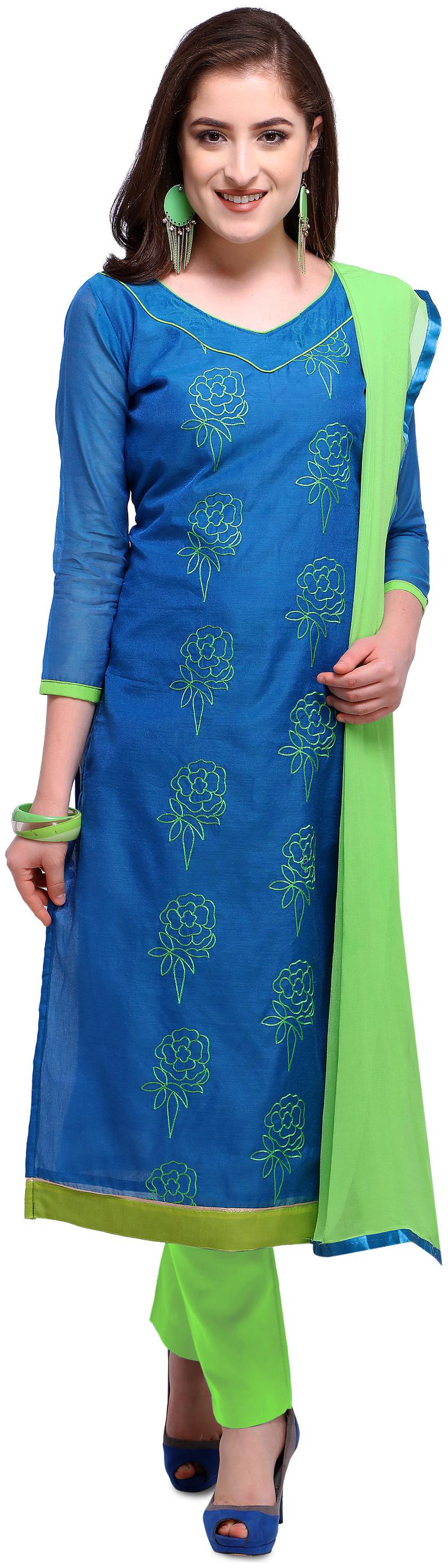 

Rajnandini Women Cotton Dress Material Blue color