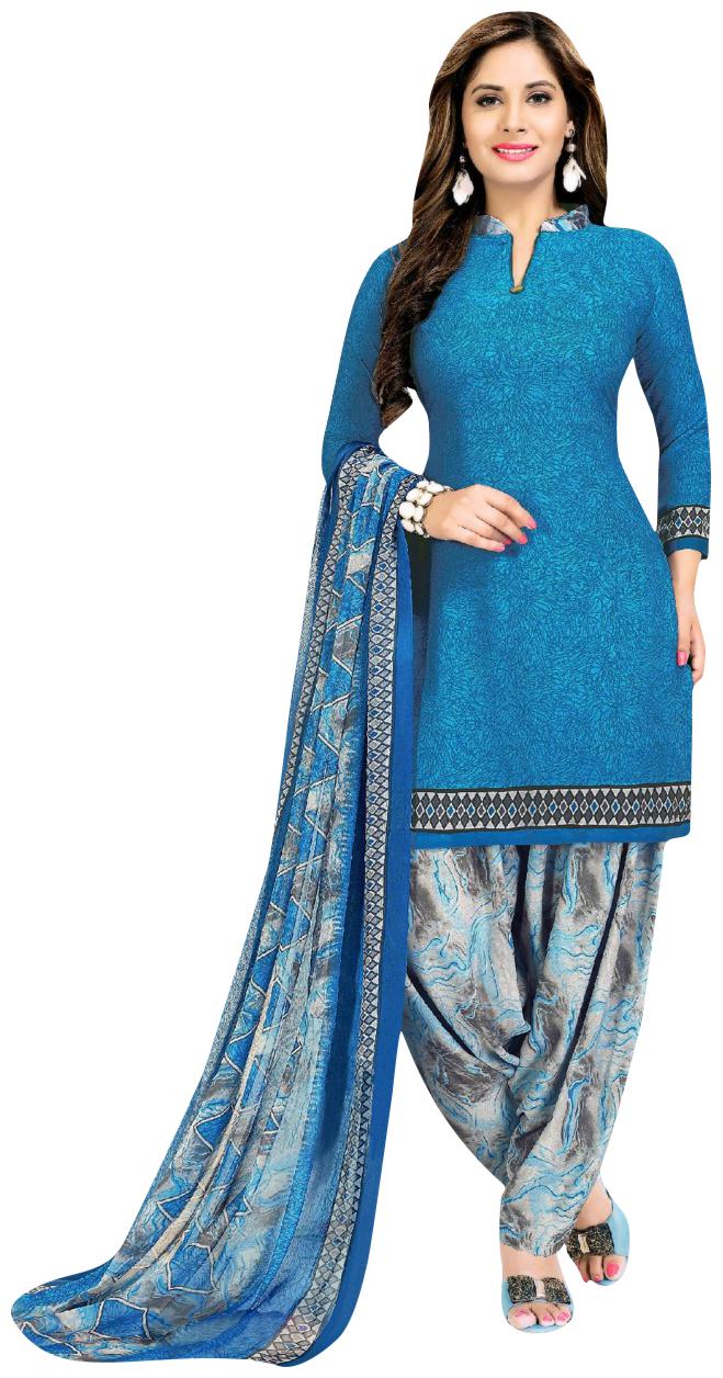 

Rajnandini Blue Unstitched Kurta with bottom dupatta With dupatta Dress Material