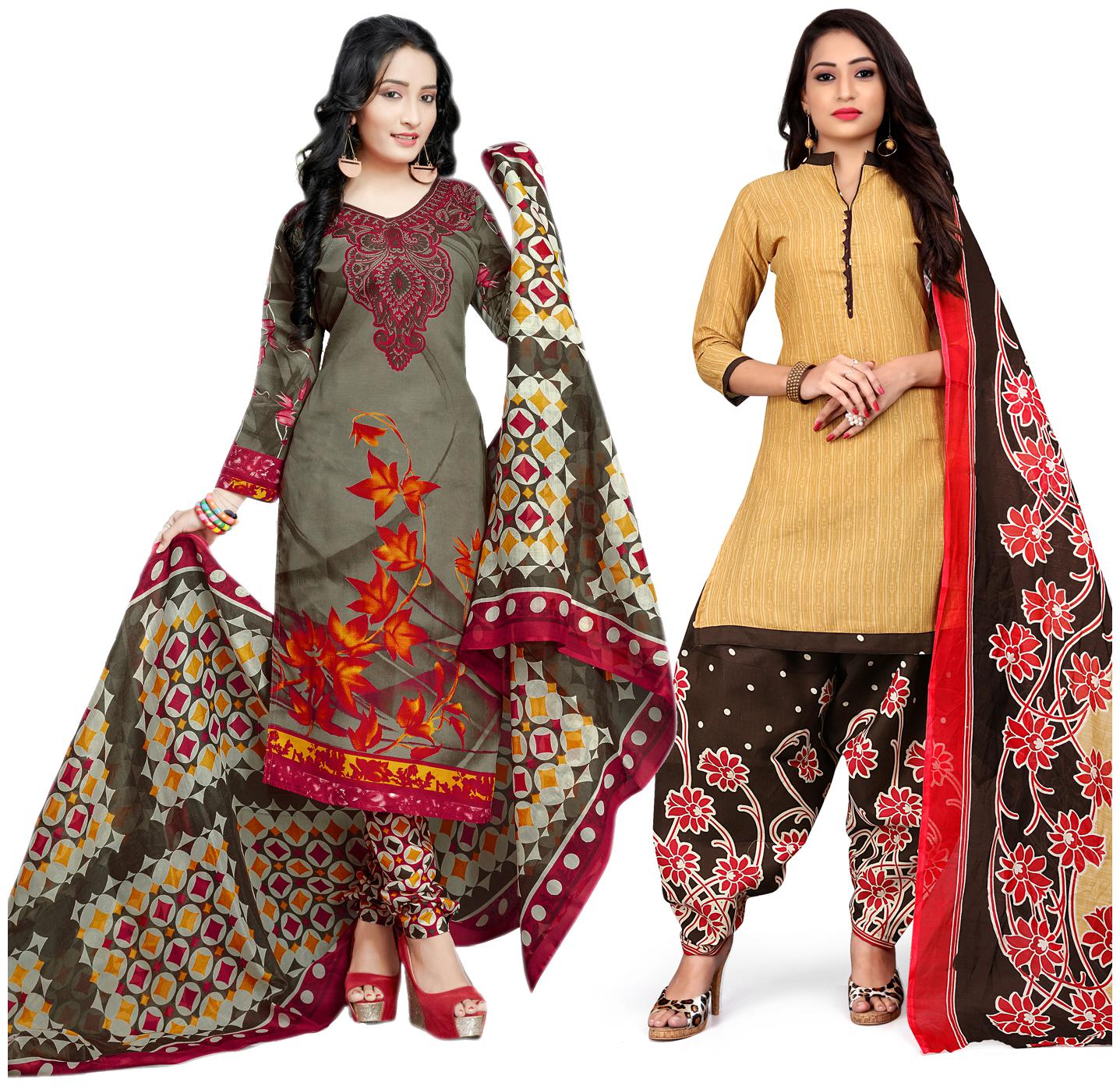 

Rajnandini Multi Unstitched Kurta with bottom dupatta With dupatta Dress Material