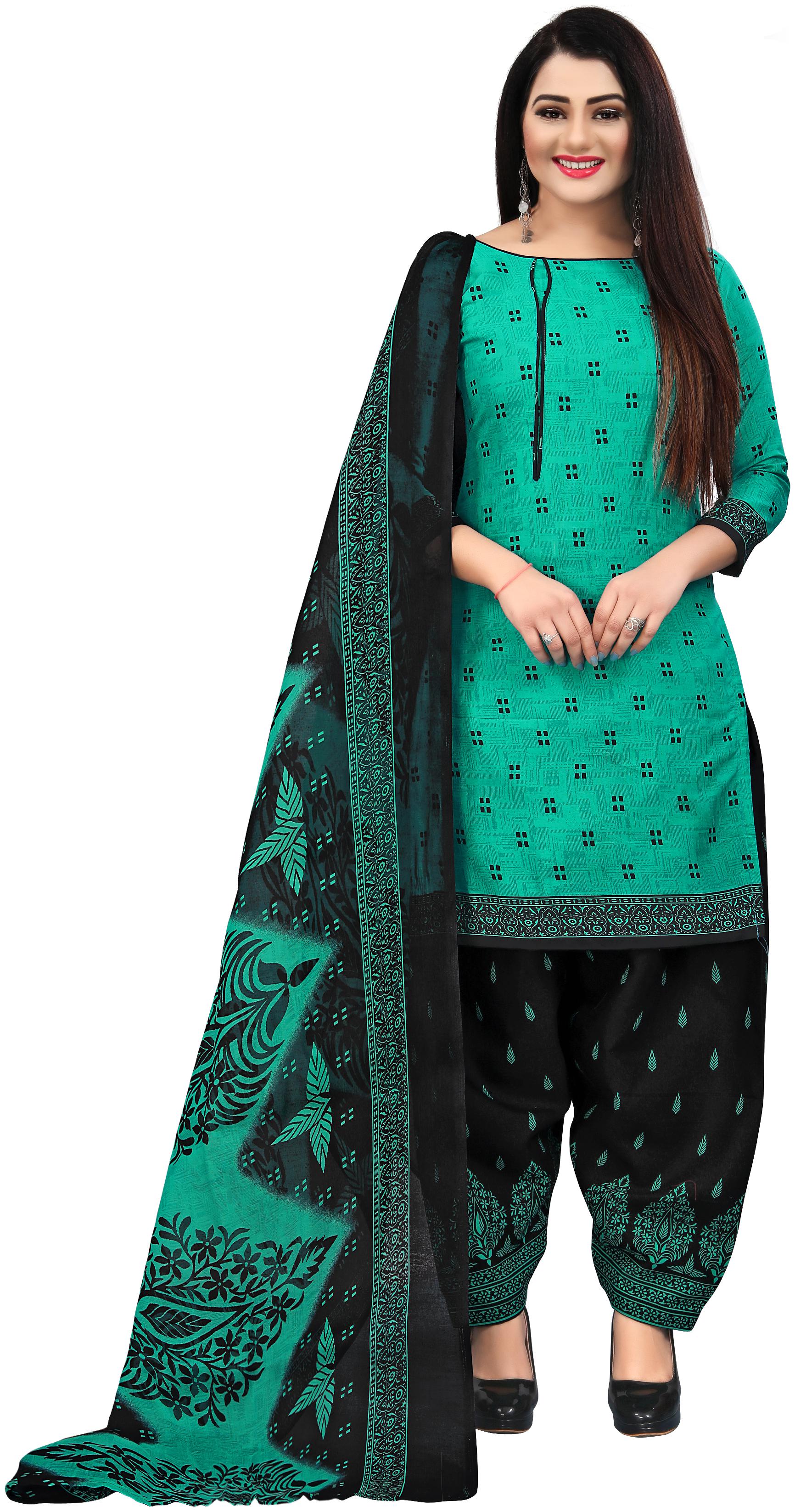 

Rajnandini Green Unstitched Kurta with bottom dupatta With dupatta Dress Material