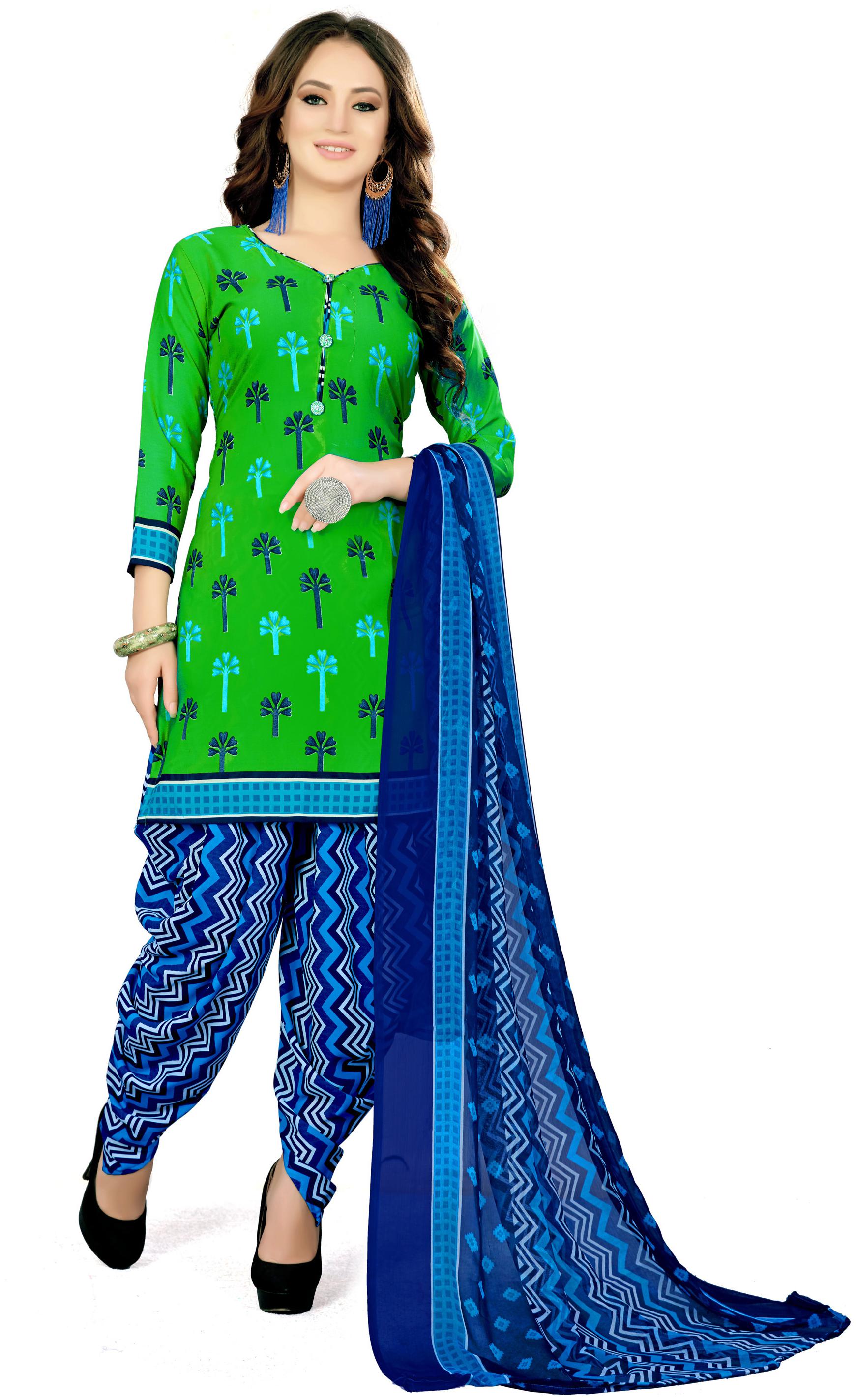 

Rajnandini Women Crepe Unstitched Dress Material Green color