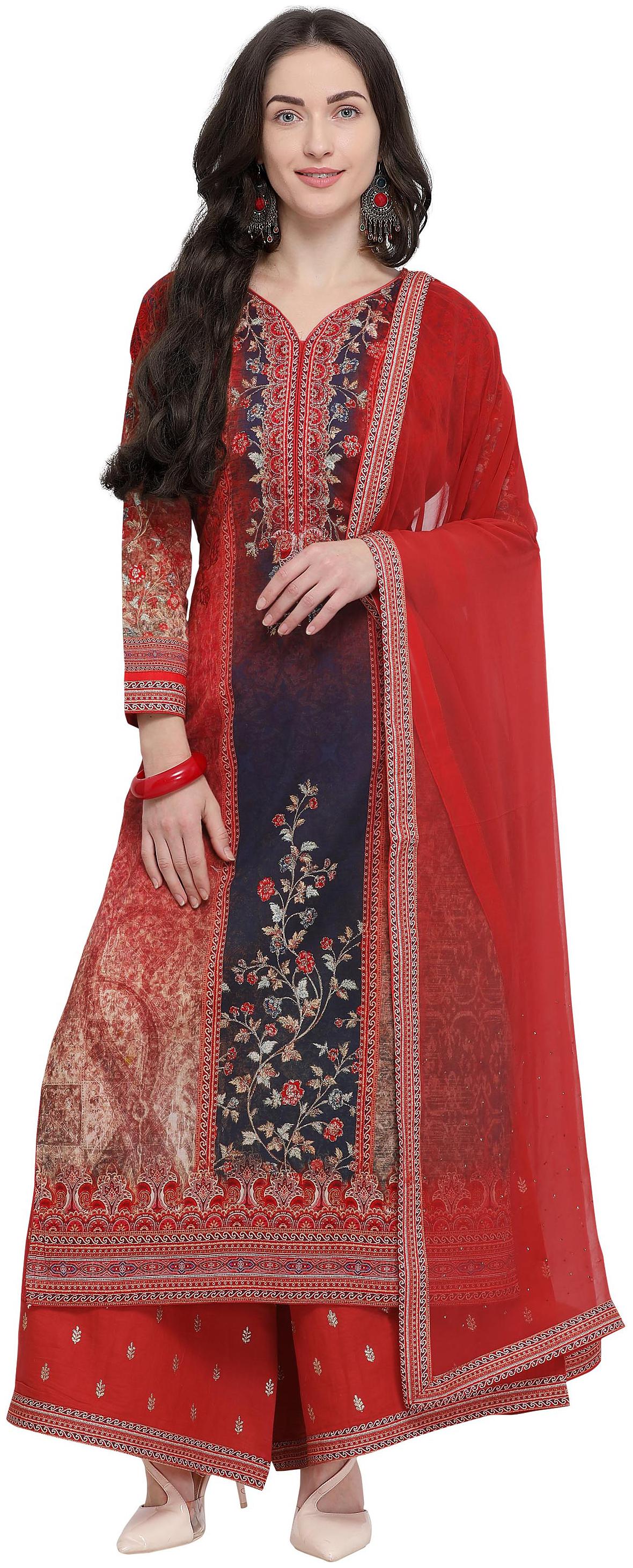 

Rajnandini Women Cotton Dress Material Red color