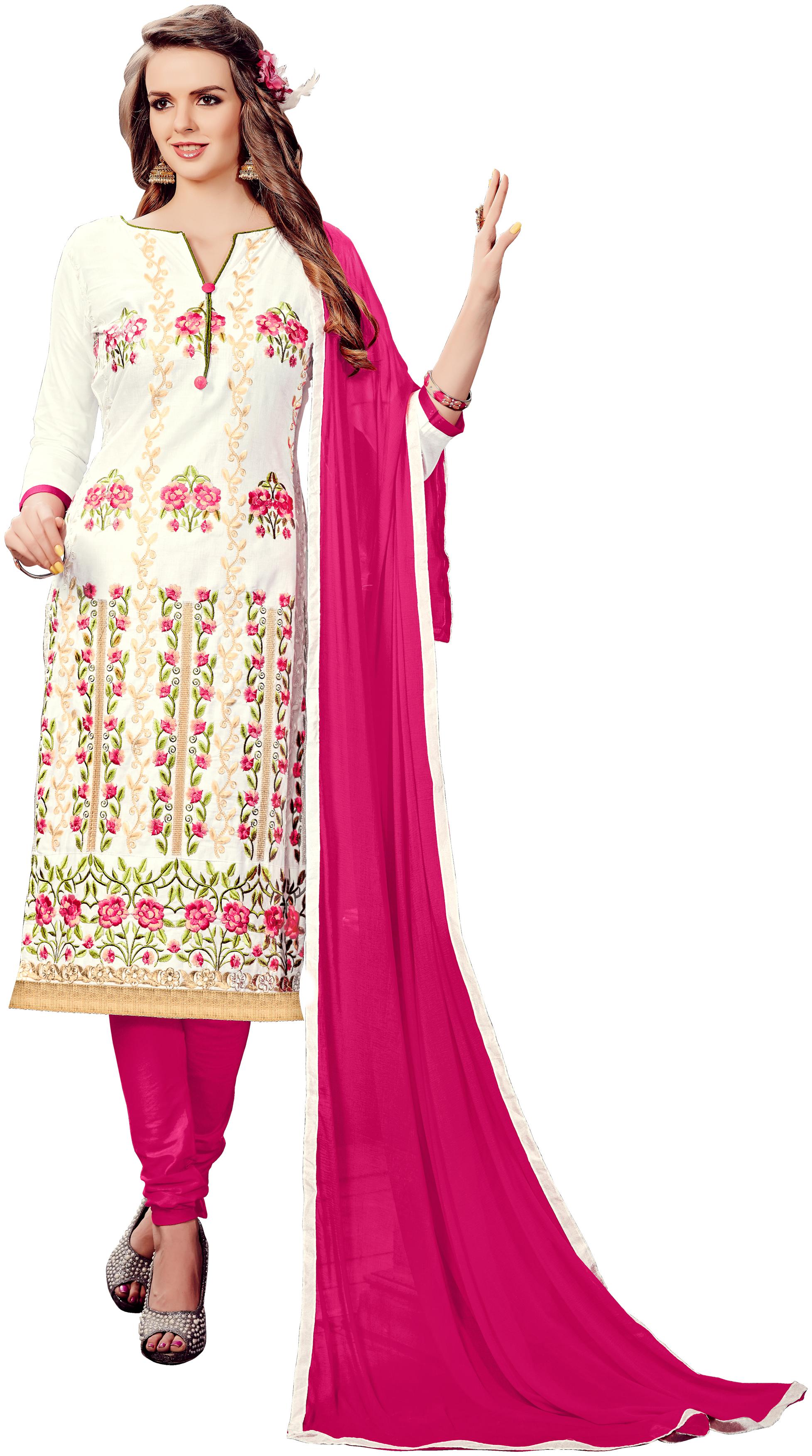 

Rajnandini Women Cotton Dress Material Off White color