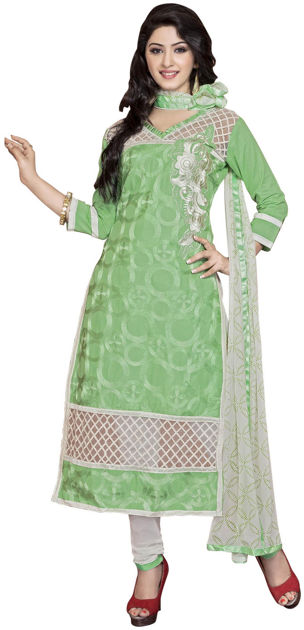 

Rajnandini Women Cotton Dress Material Green color